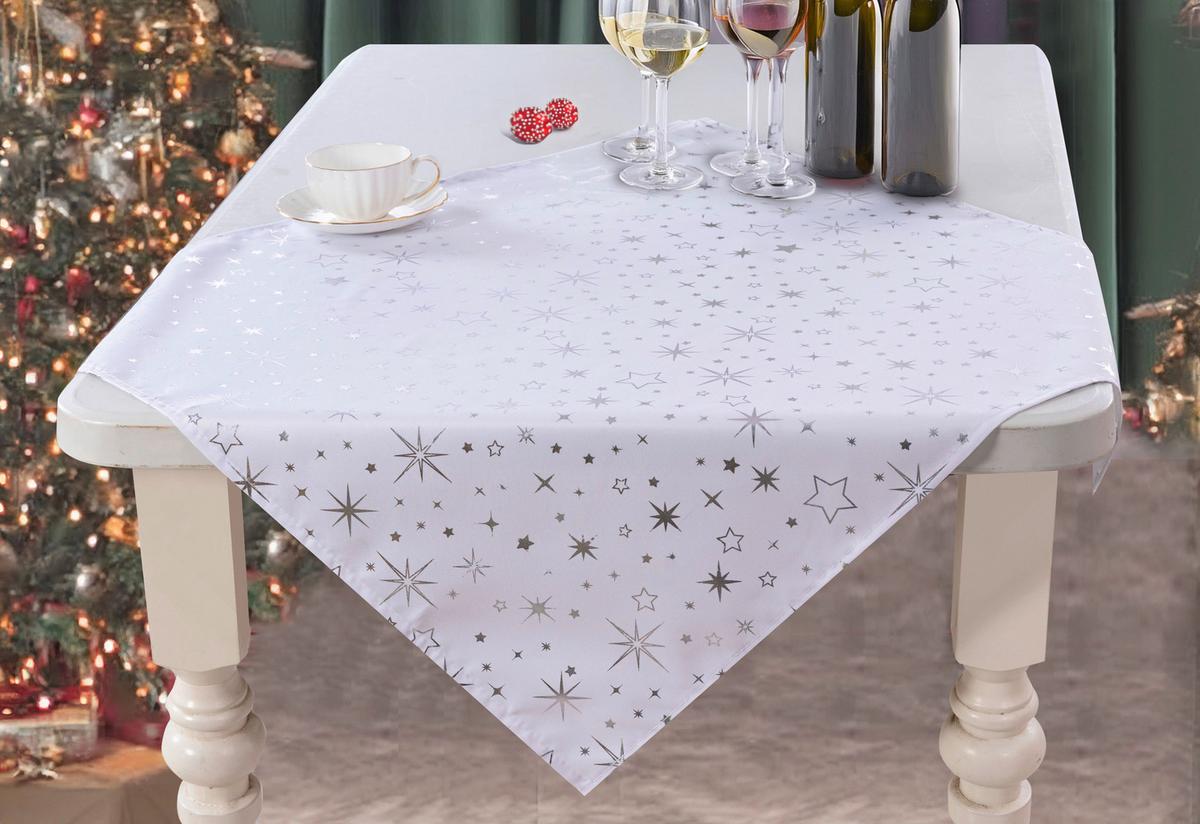 Tischdecke Alaska - Silberfarben/Weiß, ROMANTIK / LANDHAUS, Textil (75/75cm) - James Wood