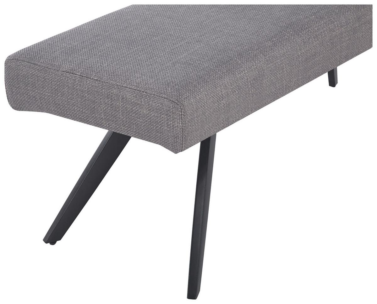 Sitzbank Andros Ohne Lehne Hellgrau, B: 140 Cm - Hellgrau/Schwarz, KONVENTIONELL, Textil/Metall (140/49/47cm) - MID.YOU