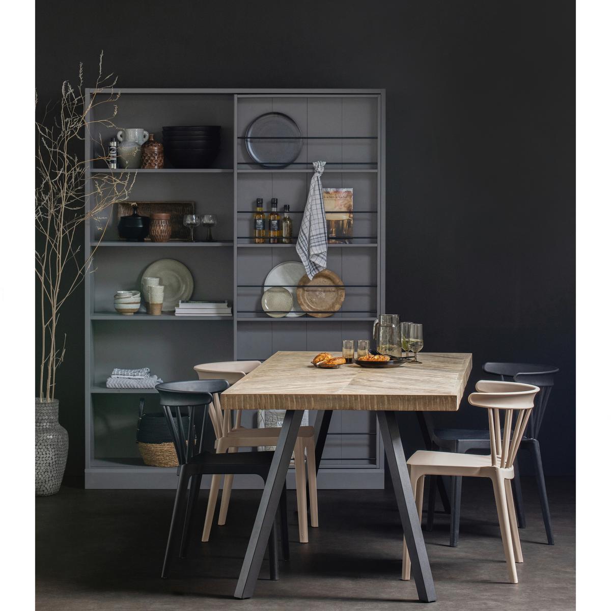 Esstisch Tablo Eichefarben B: 200 cm - Eichefarben/Schwarz, Design, Holz/Metall (200/90/75cm) - Livetastic