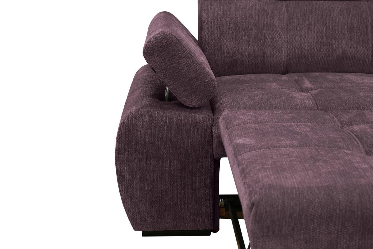Rohová sedačka VEGAS, pravá, černicová ženilka - čierna/černicová, Design, drevo/textil (294/173cm)