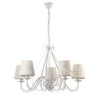 Kronleuchter Polette Creme L: 68 cm 6w - Creme, KONVENTIONELL, Textil/Metall (68/68/110cm)