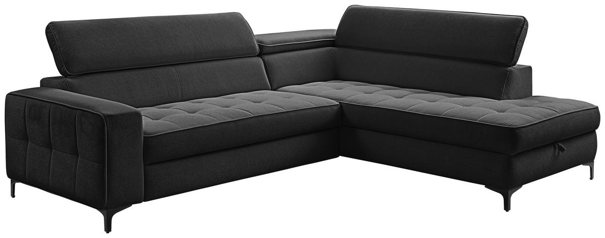 Ecksofa Nala Anthrazit S: 251x203cm - Anthrazit/Schwarz, Design, Textil (251/203cm) - MID.YOU