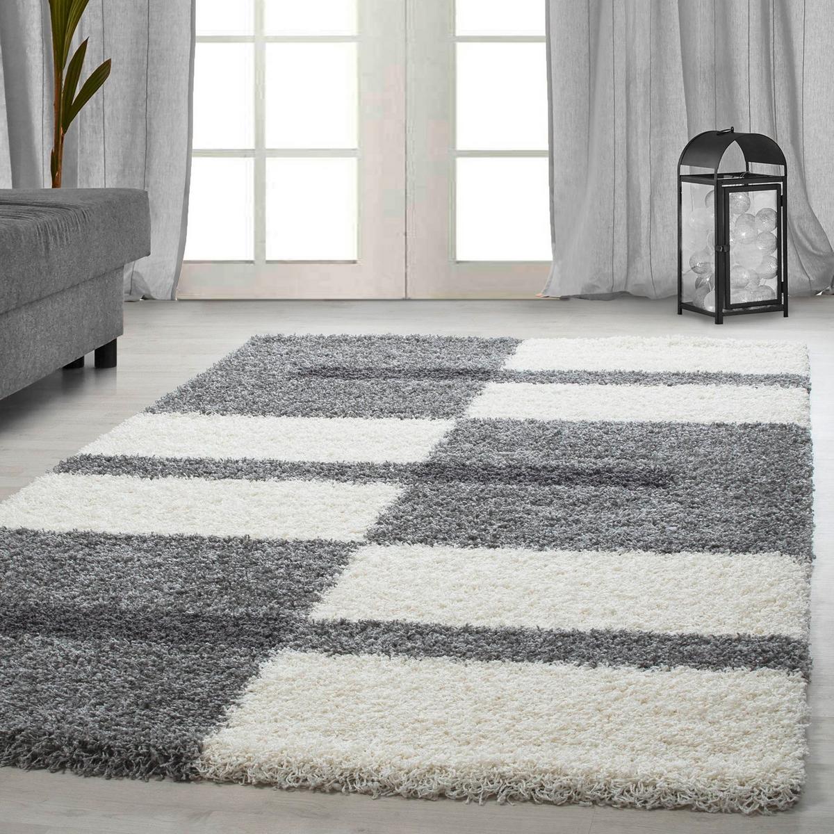 Hochflor Teppich Hellgrau Gala 200x290 Cm - Hellgrau, Design, Textil (200/290cm)