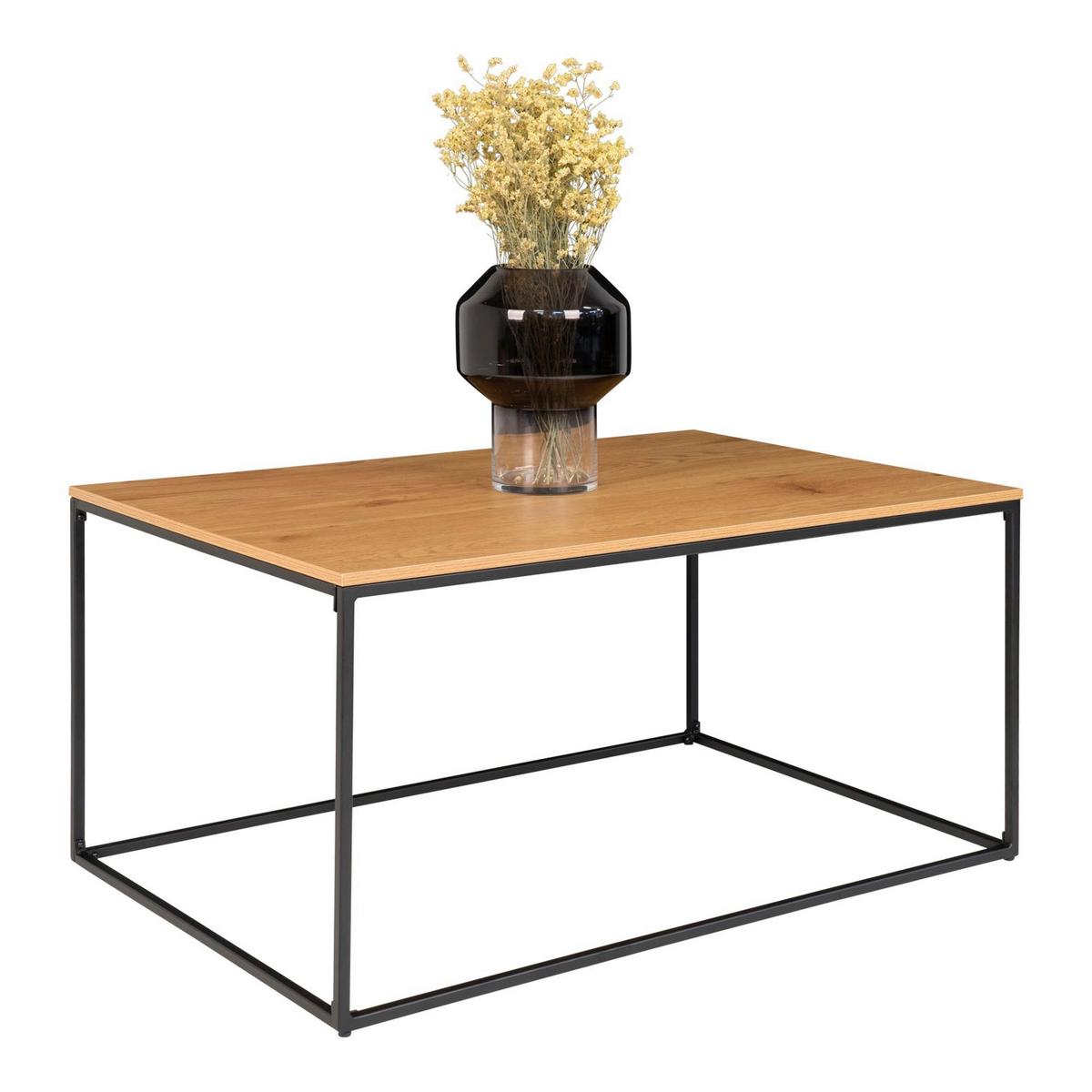 Vita Coffee Table Vita Eichefarben L: 90cm - Eichefarben/Schwarz, Design, Holzwerkstoff/Metall (90/60/45cm) - MID.YOU