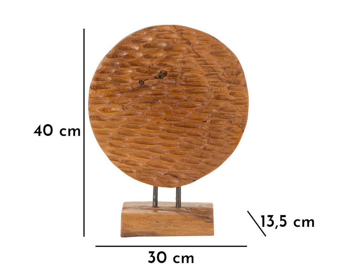 Skulptur Coin Teak, Braun B: 30 cm - Braun, Basics, Holz (30/40/15.5cm)