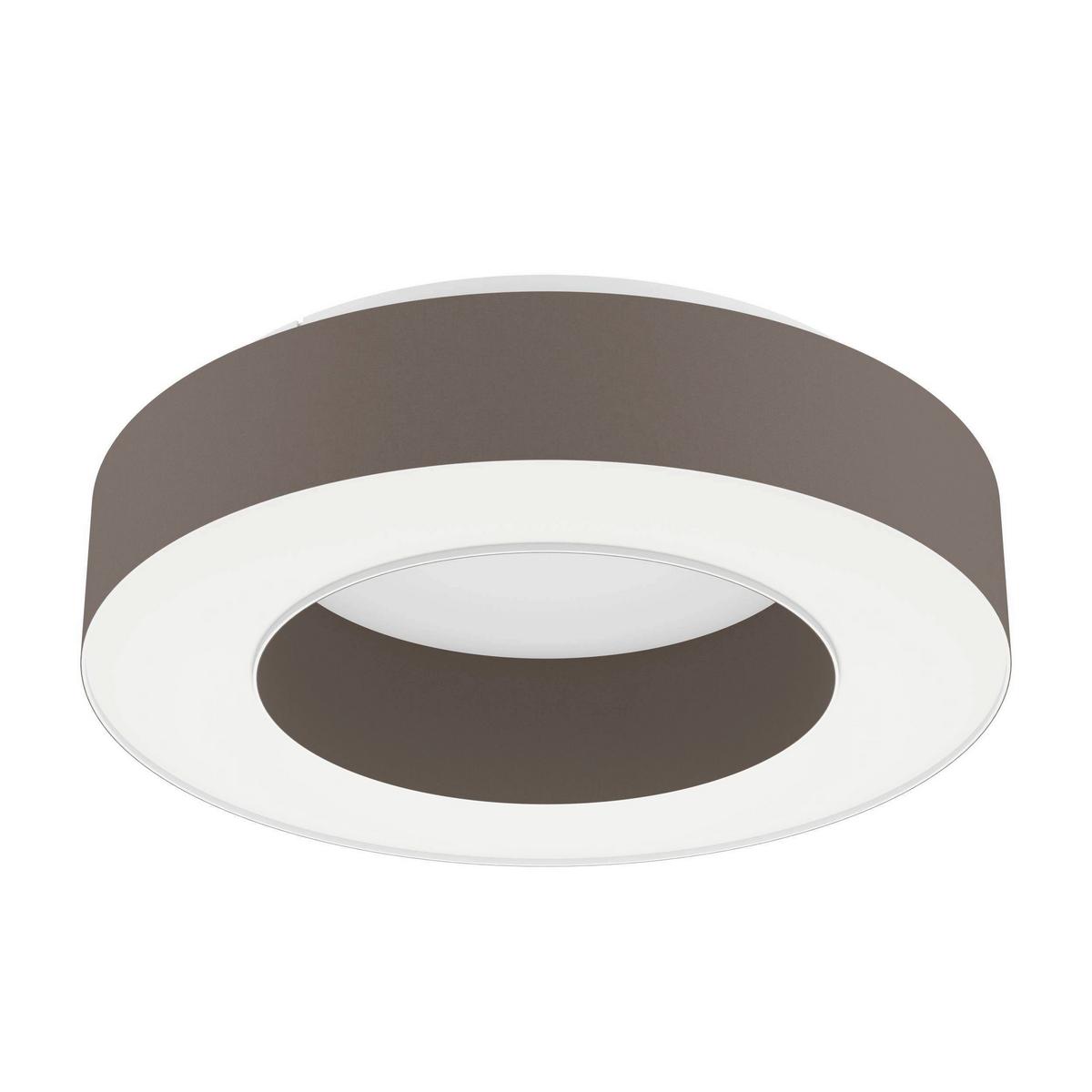 LED-Deckenleuchte Guama Weiß Cappuccino D: 53 cm - Weiß/Cappuccino, Basics, Kunststoff/Textil (53/13,5cm) - Eglo