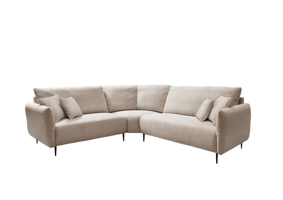 Ecksofa Vanilla Beige S: 256x256 Cm - Beige/Schwarz, Design, Textil (256/256cm) - Livetastic