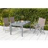 Gartensessel Klappbar Amalfi Verstellbar Metall/textil - Taupe/Silberfarben, ROMANTIK / LANDHAUS, Textil/Metall (57/108/65cm) - Gardenson
