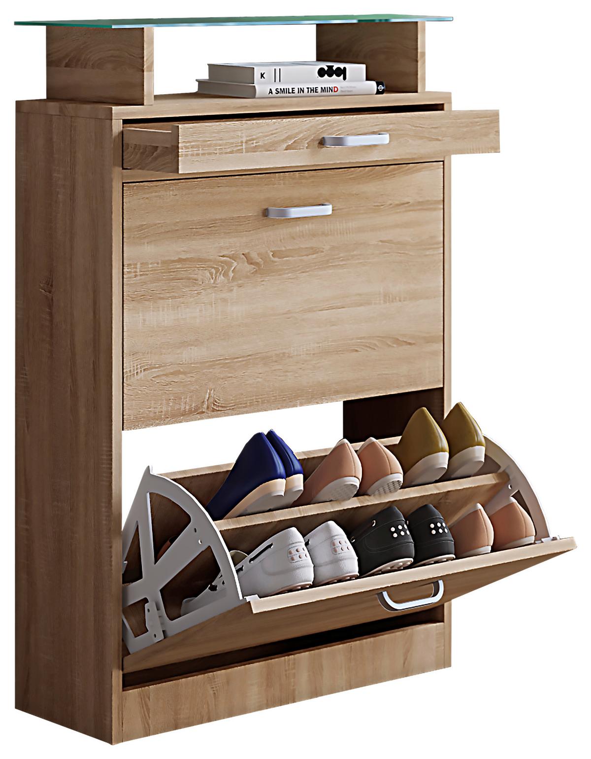 Schuhkipper Braso - Sonoma Eiche, KONVENTIONELL, Holzwerkstoff (59/91/22cm) - MID.YOU