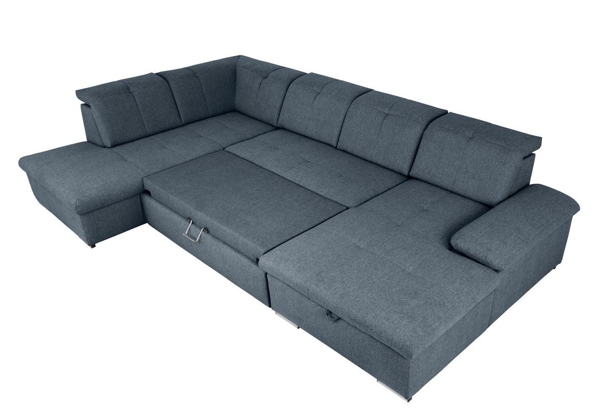 Wohnlandschaft Ramzes Dunkelblau U: 215x328x173 cm - Dunkelblau/Grau, Design, Textil (215/328/173cm) - MID.YOU