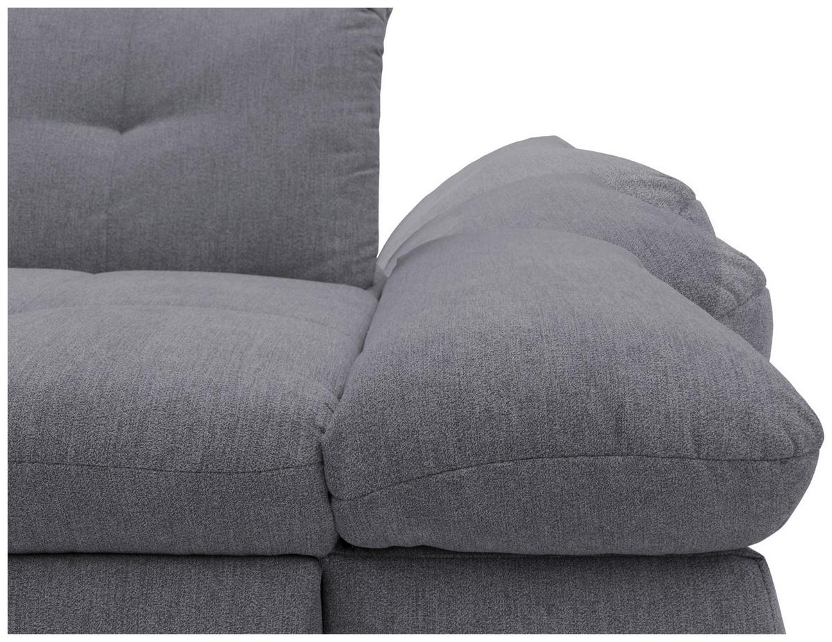 Ecksofa Mit Schlaffunktion Moric Dunkelgrau Mikrofaser - Chromfarben/Dunkelgrau, KONVENTIONELL, Textil (172/300cm) - MID.YOU