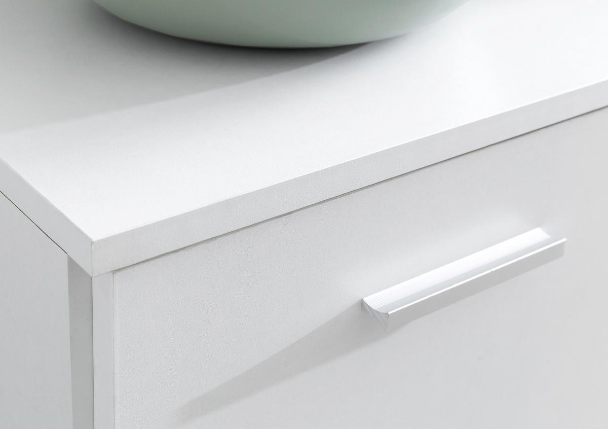 Komoda bílá - bílá/černá, Konvenční, kov/kompozitní dřevo (107/79/35cm) - MID.YOU