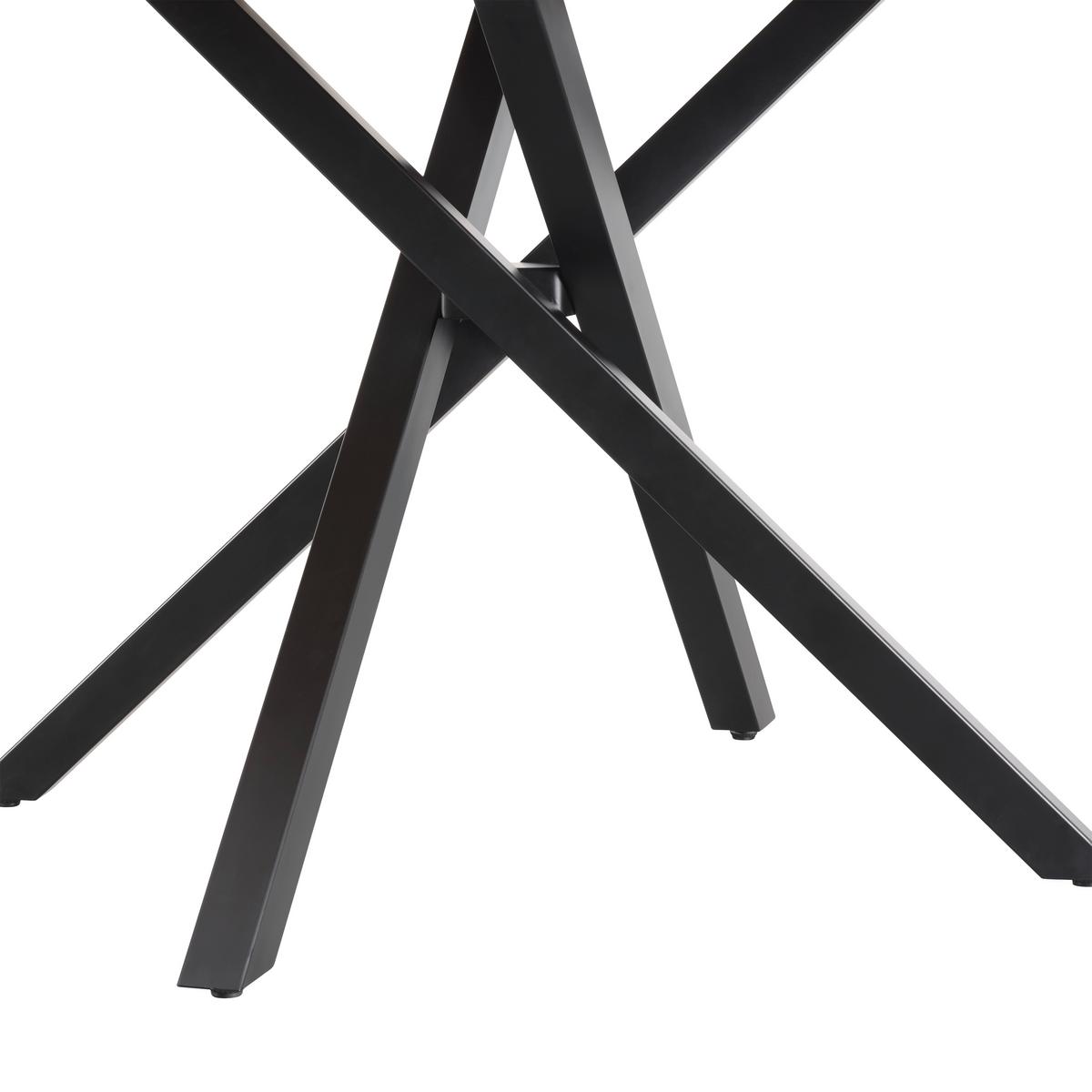 JÍDELNÍ STŮL HANNES - černá/barvy akácie, Moderní, kov/dřevo (120/80/76cm) - Mömax