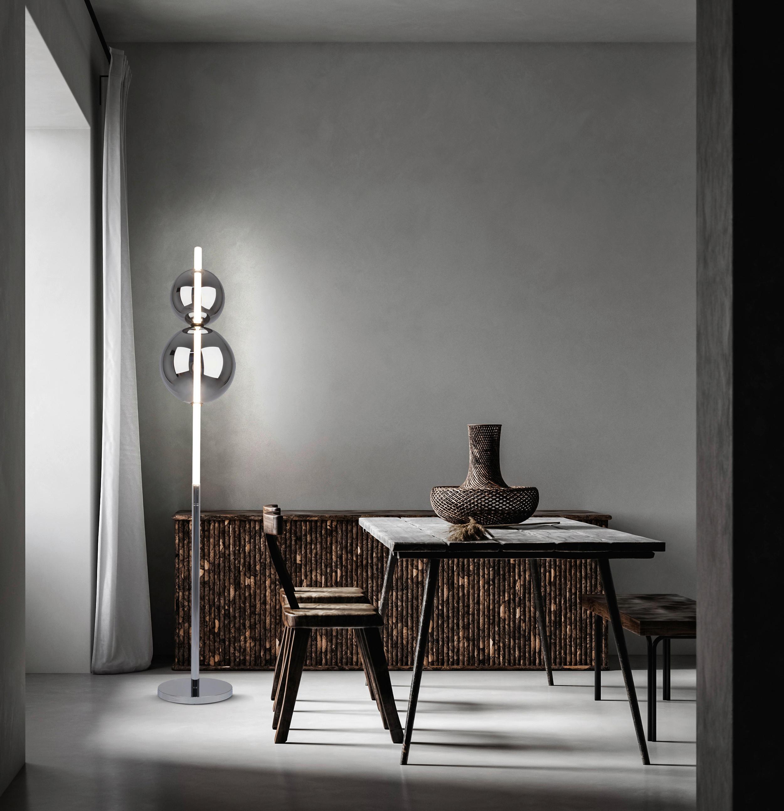 Led-stehleuchte 2072042 Nova - Chromfarben, Design, Glas/Metall (25/149,7cm) - Näve