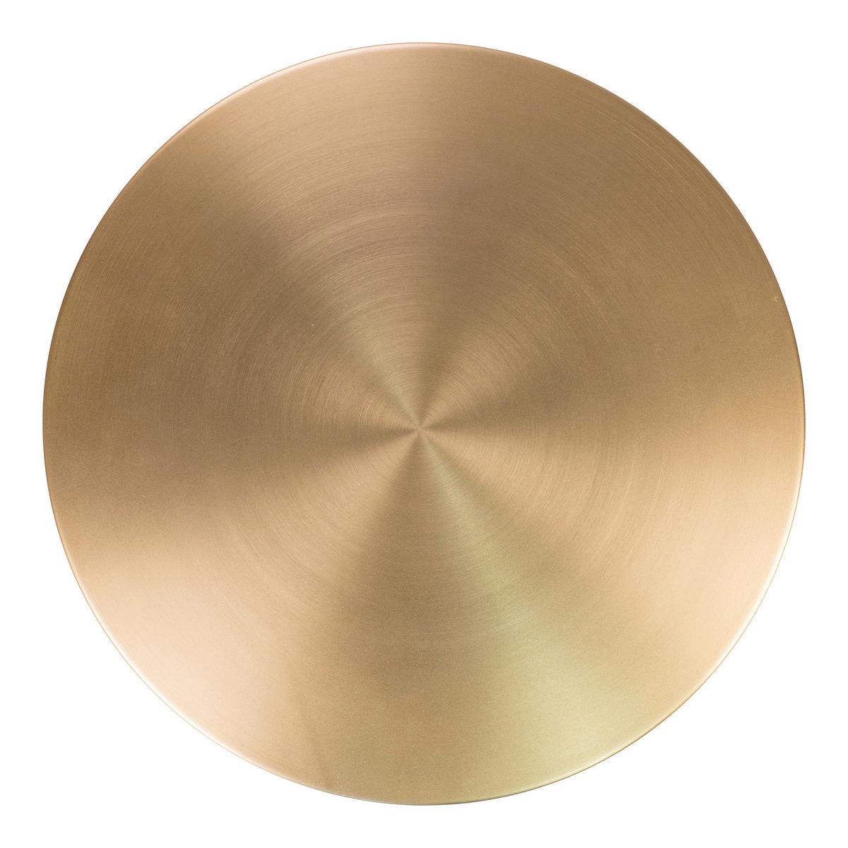 Bestelltisch Lecco In Stein Grauweiß, L/B/H: 46x28x39cm - Messingfarben/Grauweiß, Basics, Stein/Metall (46/28/39cm)