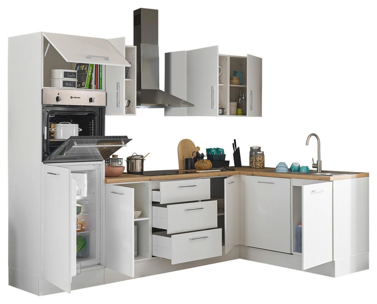 Eckküche Dekor Weiß/Eiche Dekor 280x175 cm - Weiß/Eiche Artisan, Basics, Holzwerkstoff (280/175cm) - MID.YOU