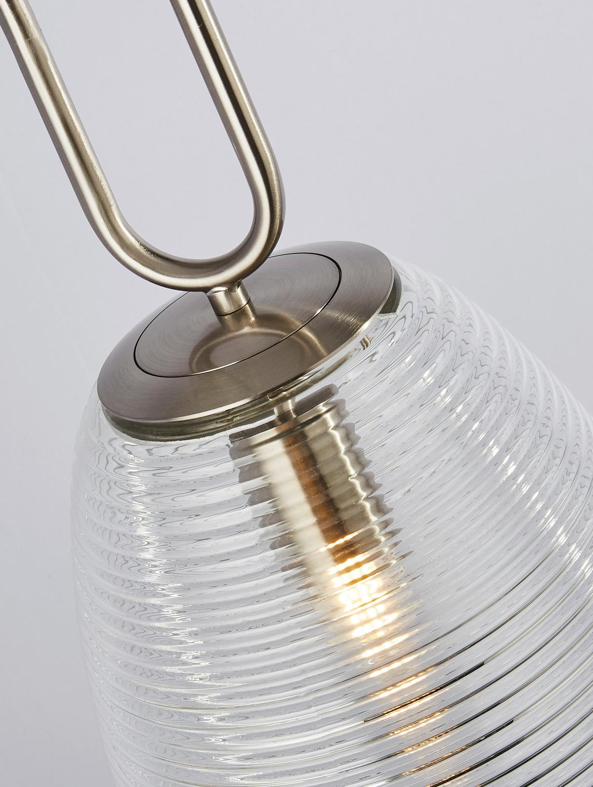Hängeleuchte 43581-1sn Elixir - Nickelfarben, KONVENTIONELL, Glas/Metall (24/130cm)