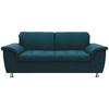 2-sitzer-sofa Franzi Kopfteil Verstellbar Petrol - Chromfarben/Dunkelblau, KONVENTIONELL, Textil (190/81/105cm) - MID.YOU