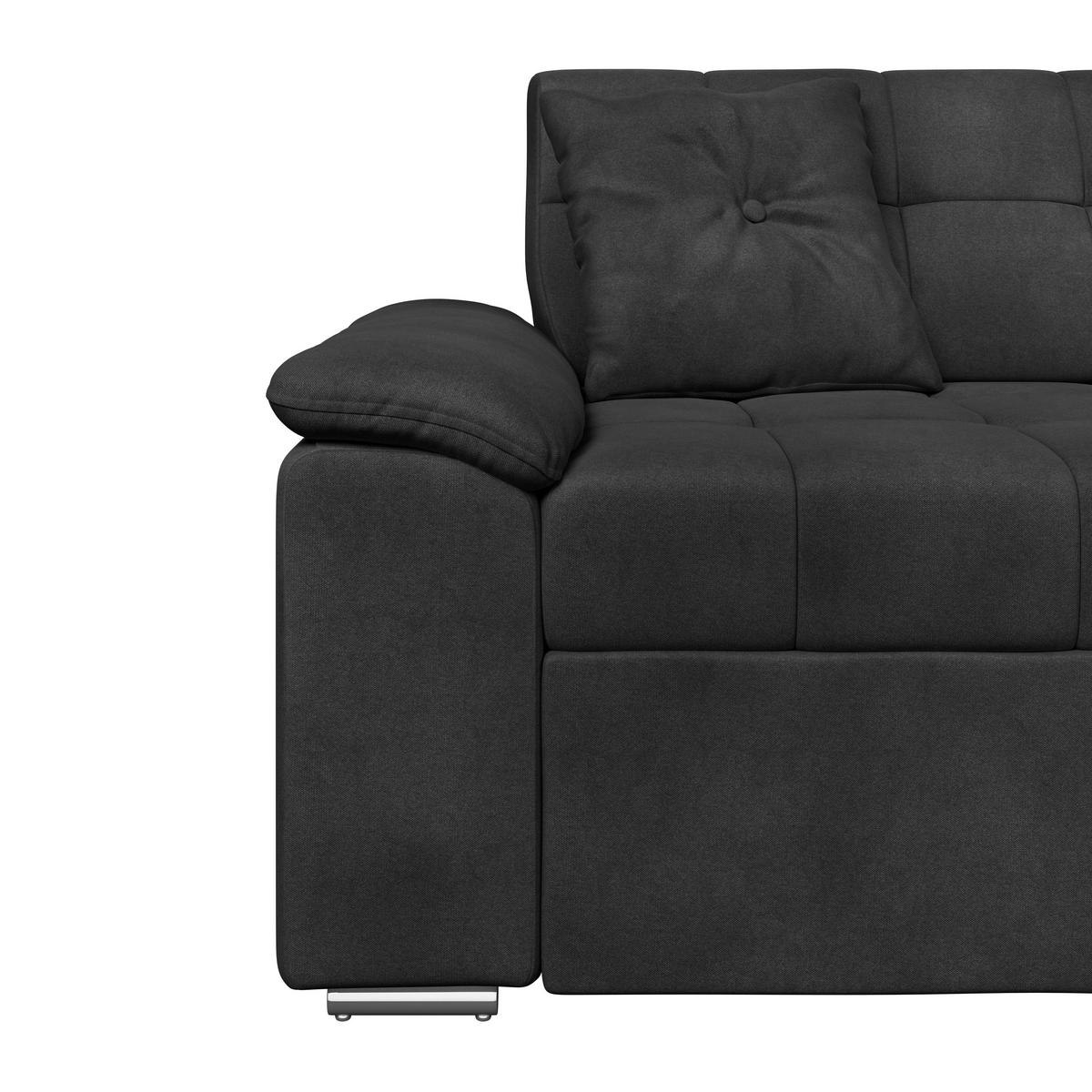 Ecksofa mit Bettkasten Bali schwarz, 257x167 cm - Schwarz, Trend, Textil (257/167cm) - Livetastic