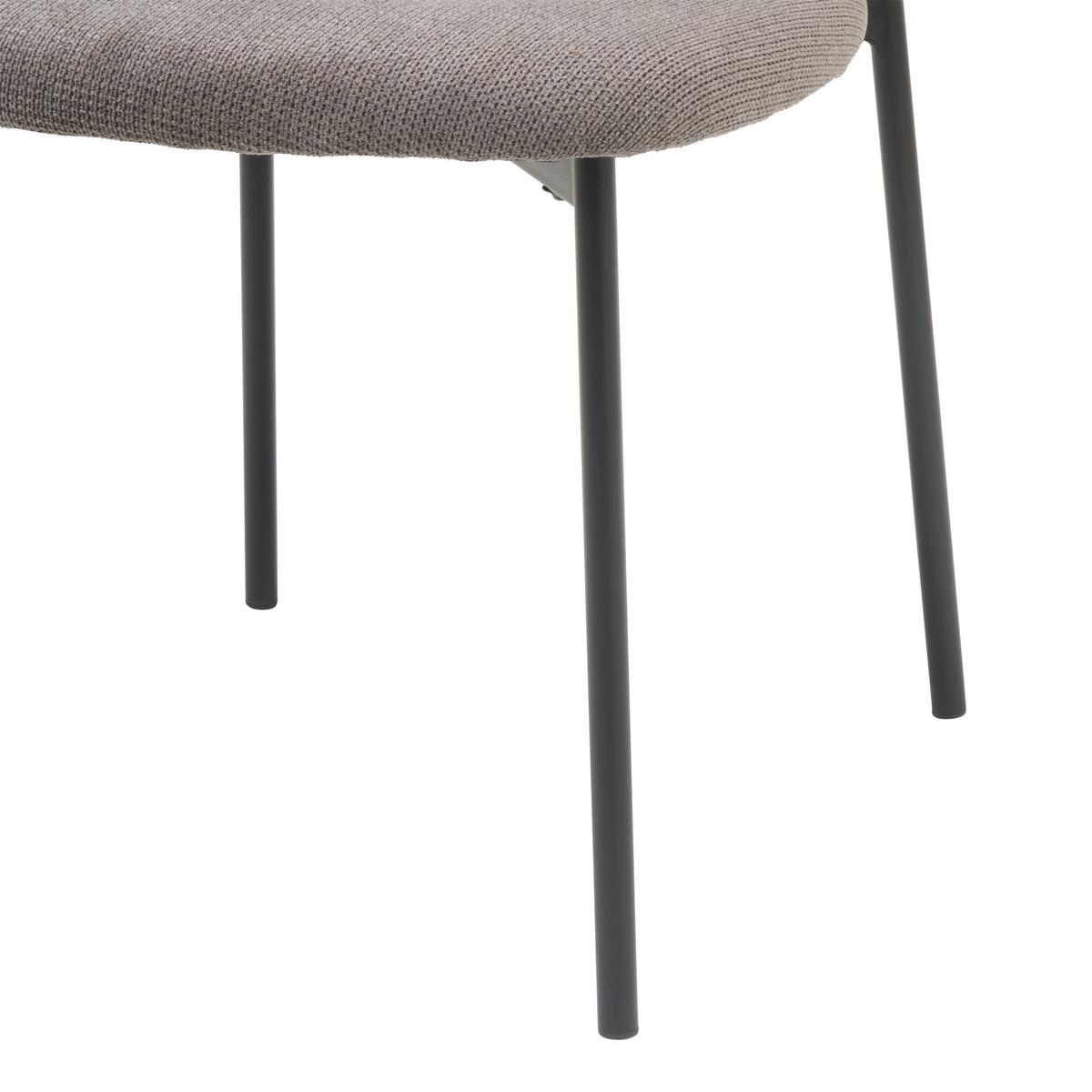 Vierfußstuhl Fenja Webstoff Grau, B: 53 Cm - Schwarz/Grau, KONVENTIONELL, Textil/Metall (53/80/57cm) - MID.YOU