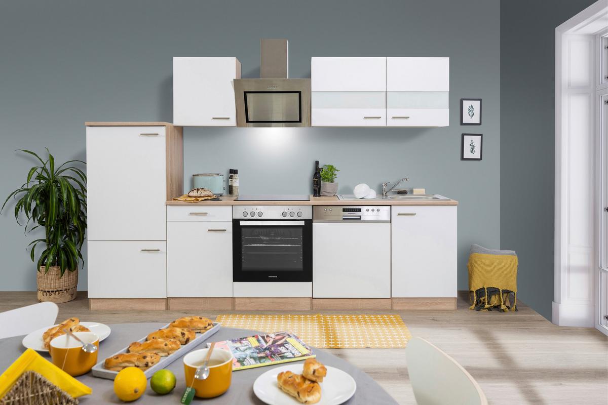 Küchenblock Merle Küchenblock 280 Cm - Eichefarben/Weiß, Basics, Holzwerkstoff (280cm) - Respekta