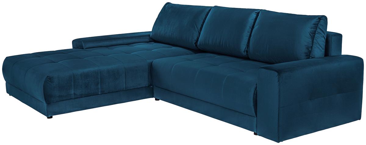 Rohová sedačka ADRIA, obojstranná, tmavomodrý zamat - tmavomodrá, Modern, textil (213/308cm) - Luca Bessoni