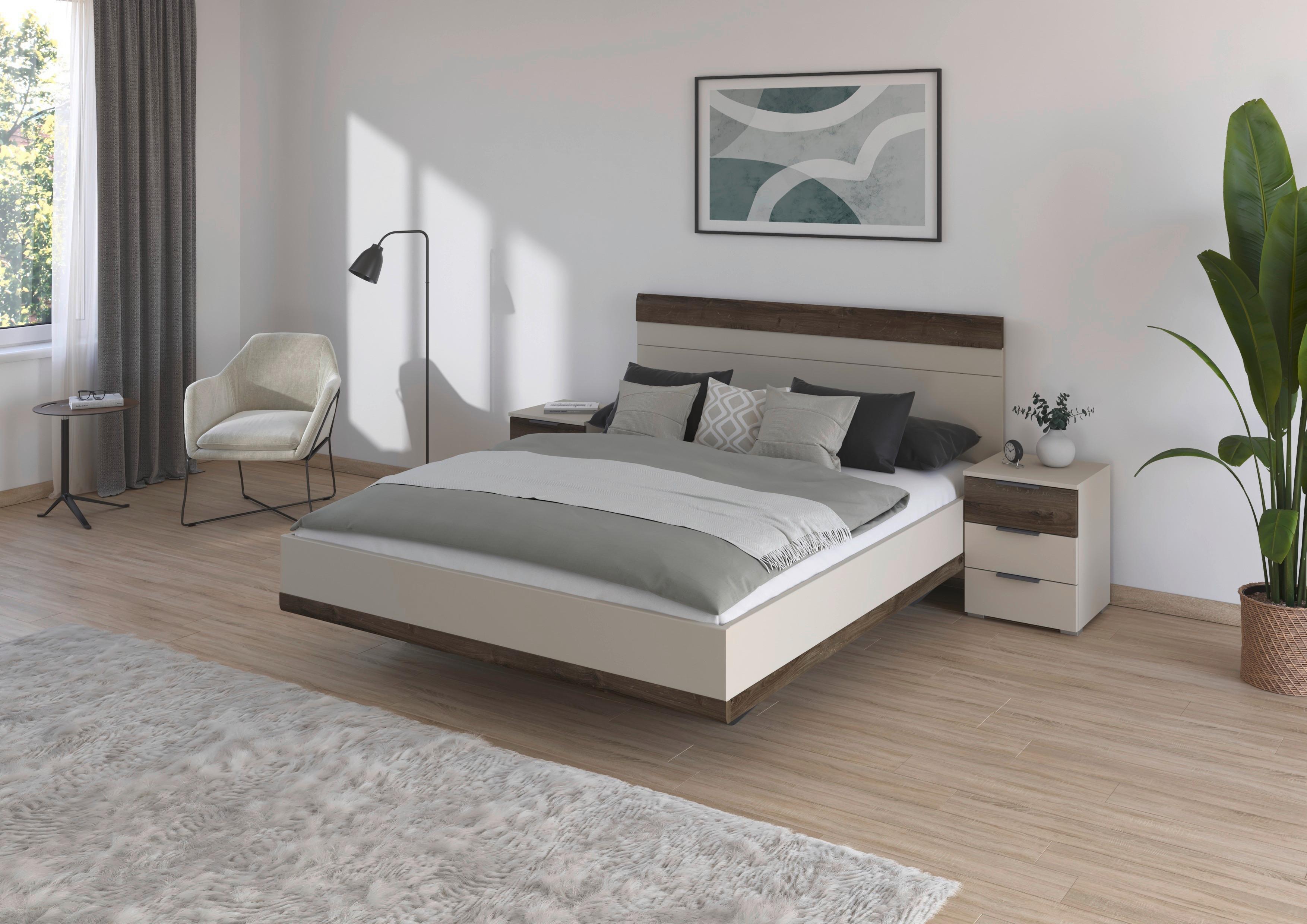 Bett Sajo-extra Champagner/ Atlantik Oak 160x200 Cm - Trend, Holzwerkstoff (160/200cm)