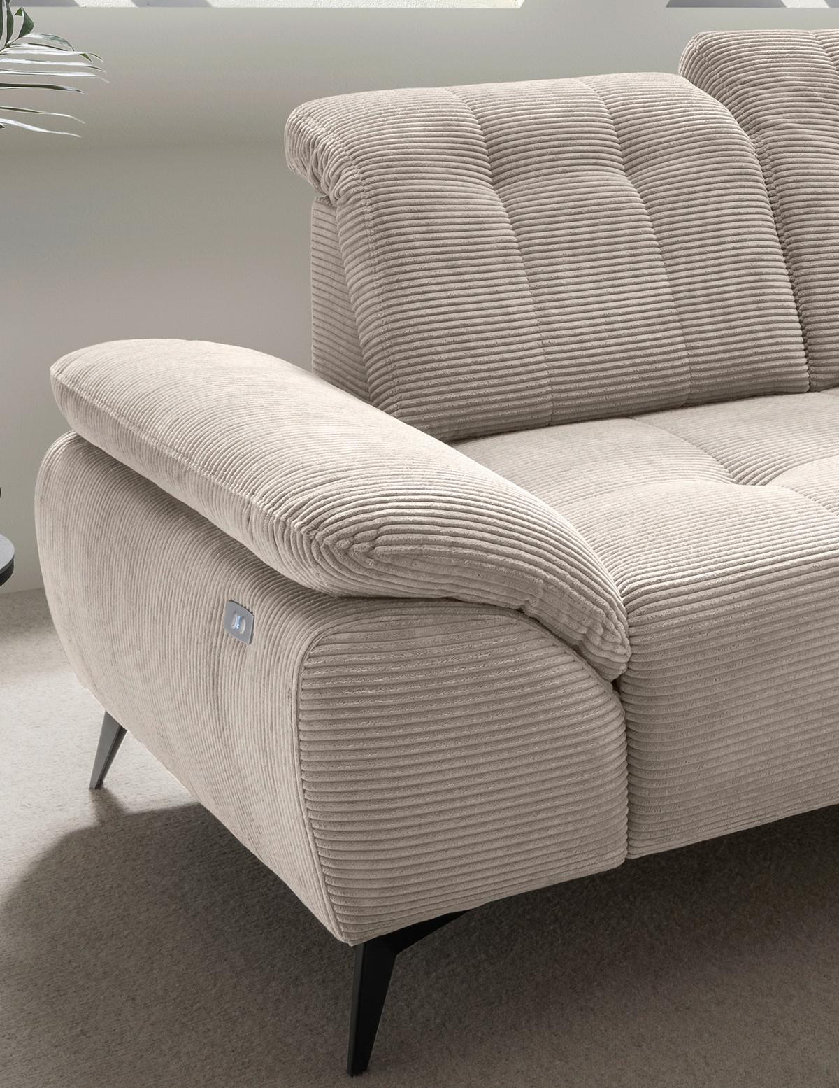 Ecksofa Fiore, Beige S: 272x200 cm - Beige/Schwarz, MODERN, Textil (272/200cm) - Livetastic