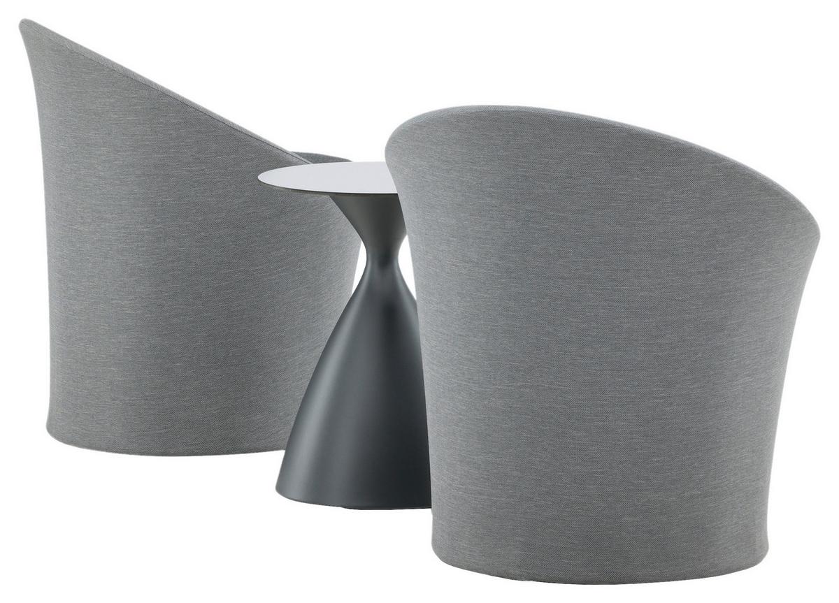 Gartenset Spoga - Grau, KONVENTIONELL, Textil/Metall - Gardenson
