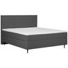 Boxspringbett mit Topper 140x200 cm Wels, Dunkelgrau - Graphitfarben/Schwarz, MODERN, Textil (140/200cm) - MID.YOU