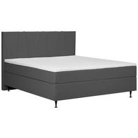 Boxspringbett mit Topper 140x200 cm Wels, Dunkelgrau - Graphitfarben/Schwarz, MODERN, Textil (140/200cm) - MID.YOU