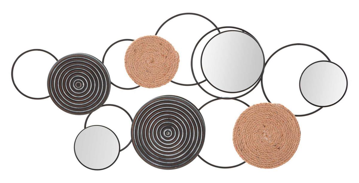 Wanddeko Triby Braun, Schwarz B: 52 cm - Schwarz/Braun, Basics, Holz/Metall (52/106/5cm)