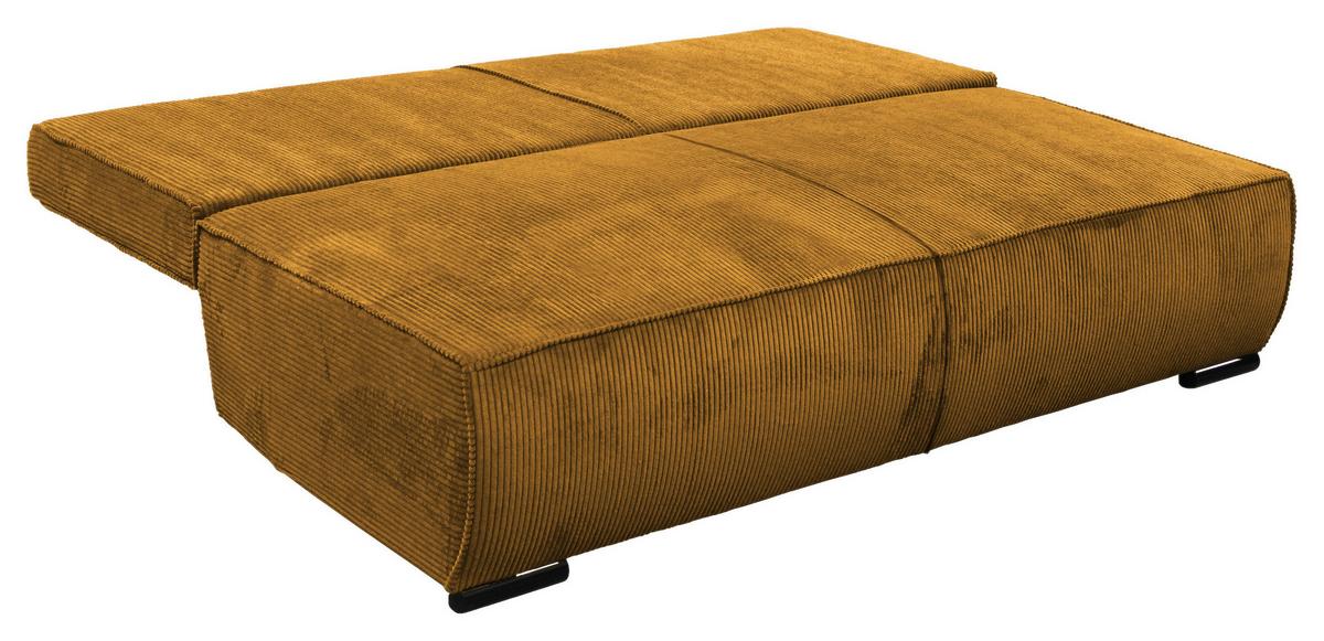 Schlafsofa Flow Gelb B: 202 cm - Gelb/Schwarz, Design, Textil (202/90/99cm) - MID.YOU