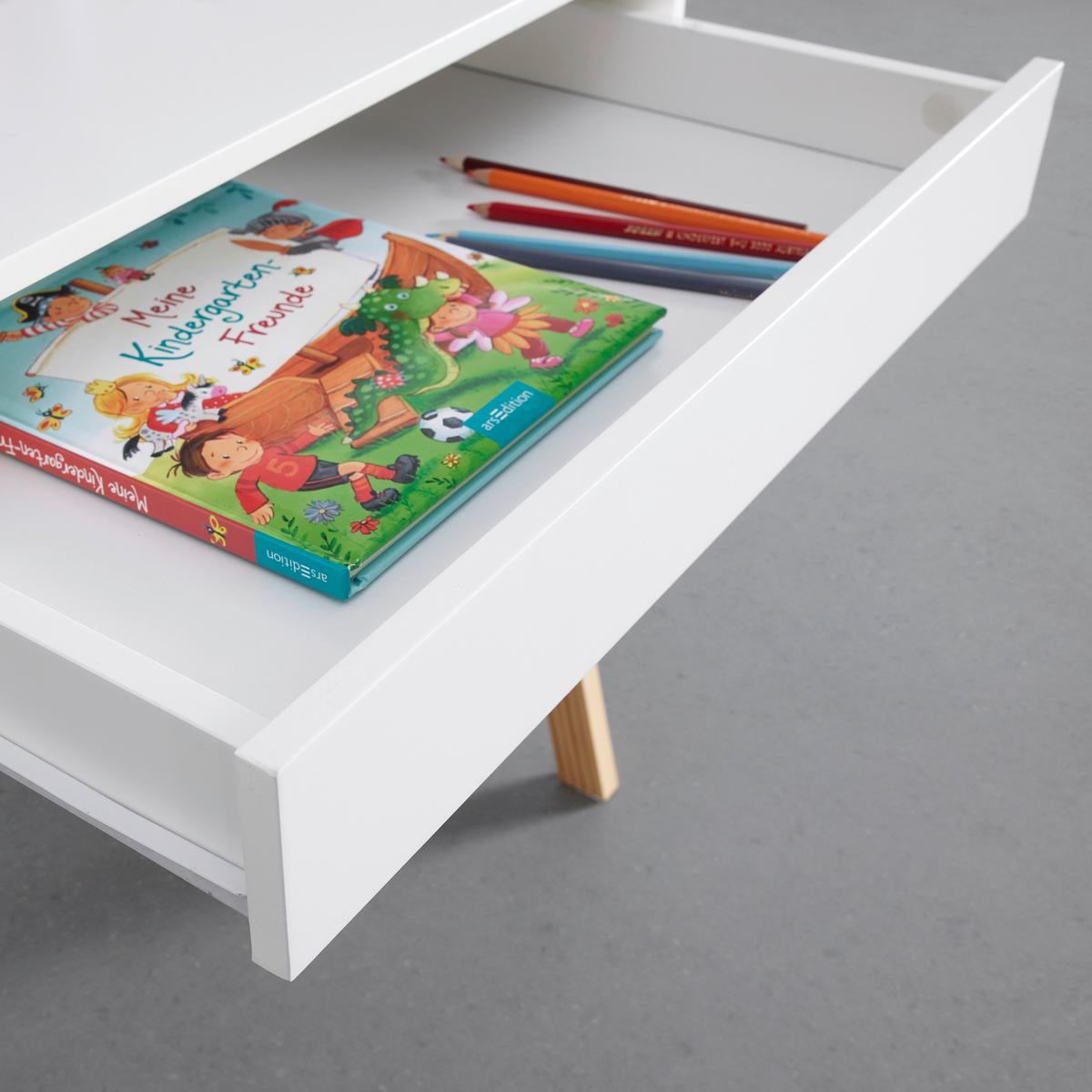 Psací stůl PINO - bílá/barvy borovice, Moderní, dřevo (60/45/60cm) - Bessagi Kids