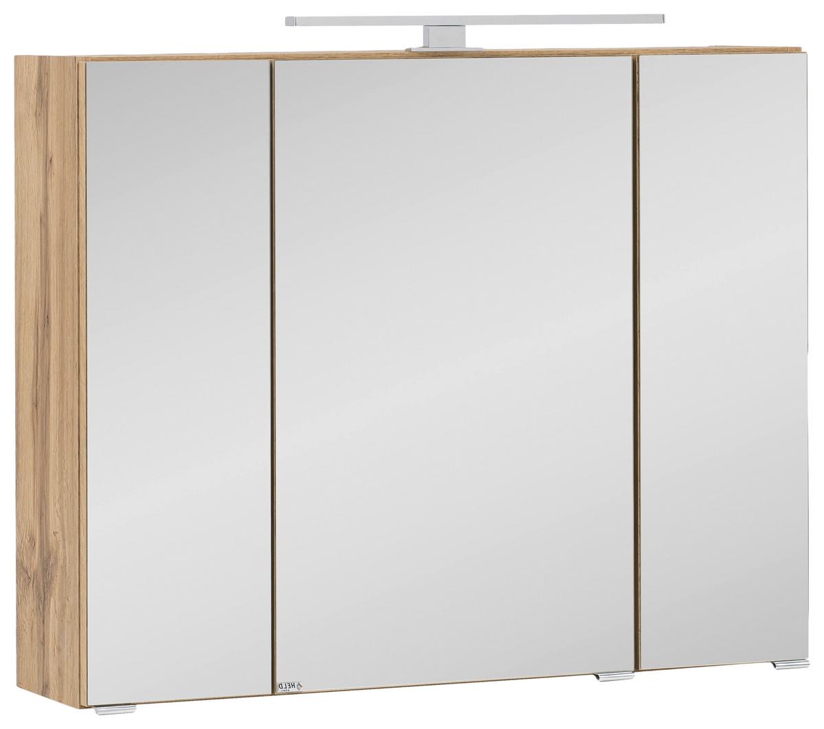 Spiegelschrank Kopenhagen Eiche Dekor B:80 cm - Eichefarben, KONVENTIONELL, Glas/Holzwerkstoff (80/64/20cm) - Held