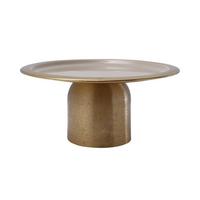 Tortenplatte Rund Eisen Art Deco D: 29 cm - Taupe/Goldfarben, Trend, Metall (29/14cm) - Kayoom