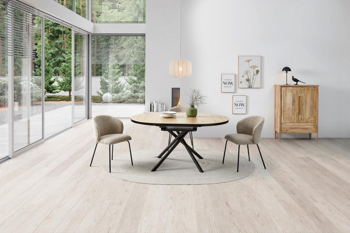 Esstisch Tuana - Bernsteinfarben/Schwarz, LIFESTYLE, Keramik/Holzwerkstoff (120-160/76/120cm) - MID.YOU