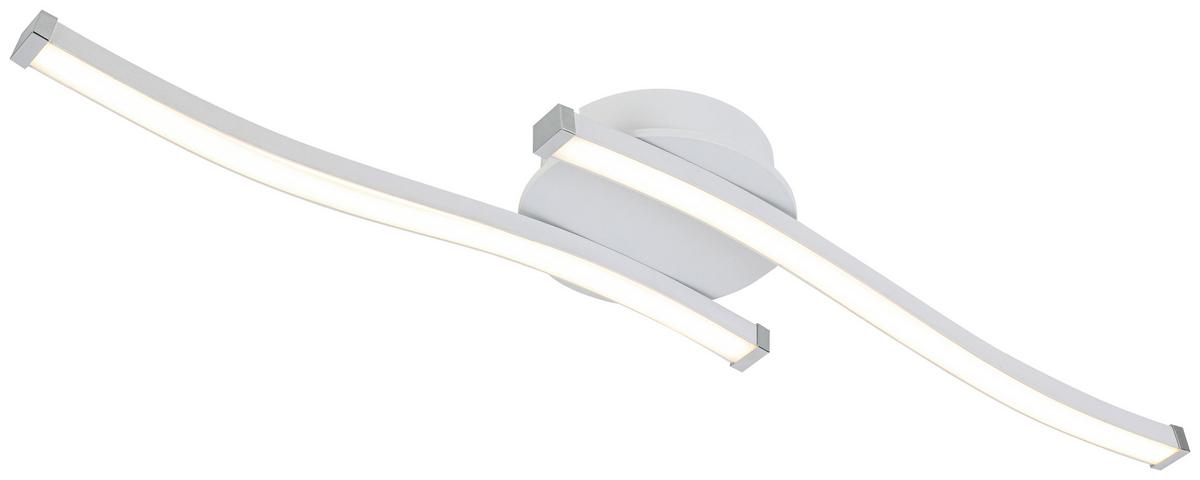 LED-Deckenleuchte Charlie *ph* - Chromfarben/Weiß, Basics, Kunststoff/Metall (12/55/6,5cm) - Luca Bessoni