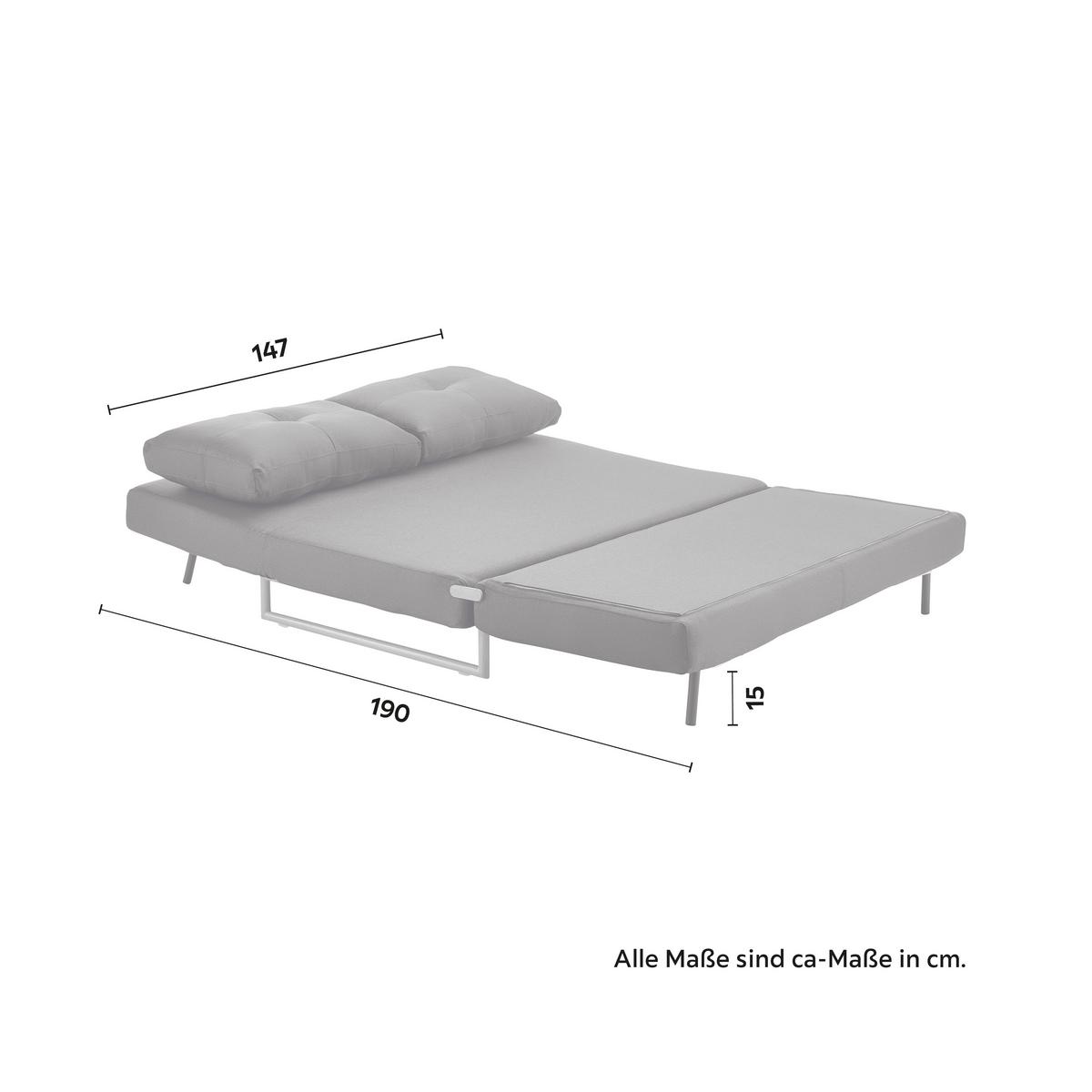 Rozkládací pohovka MALIC tmavěšedá - barvy dubu/tmavě šedá, Moderní, kov/textil (150/84/90cm) - Bessagi Home