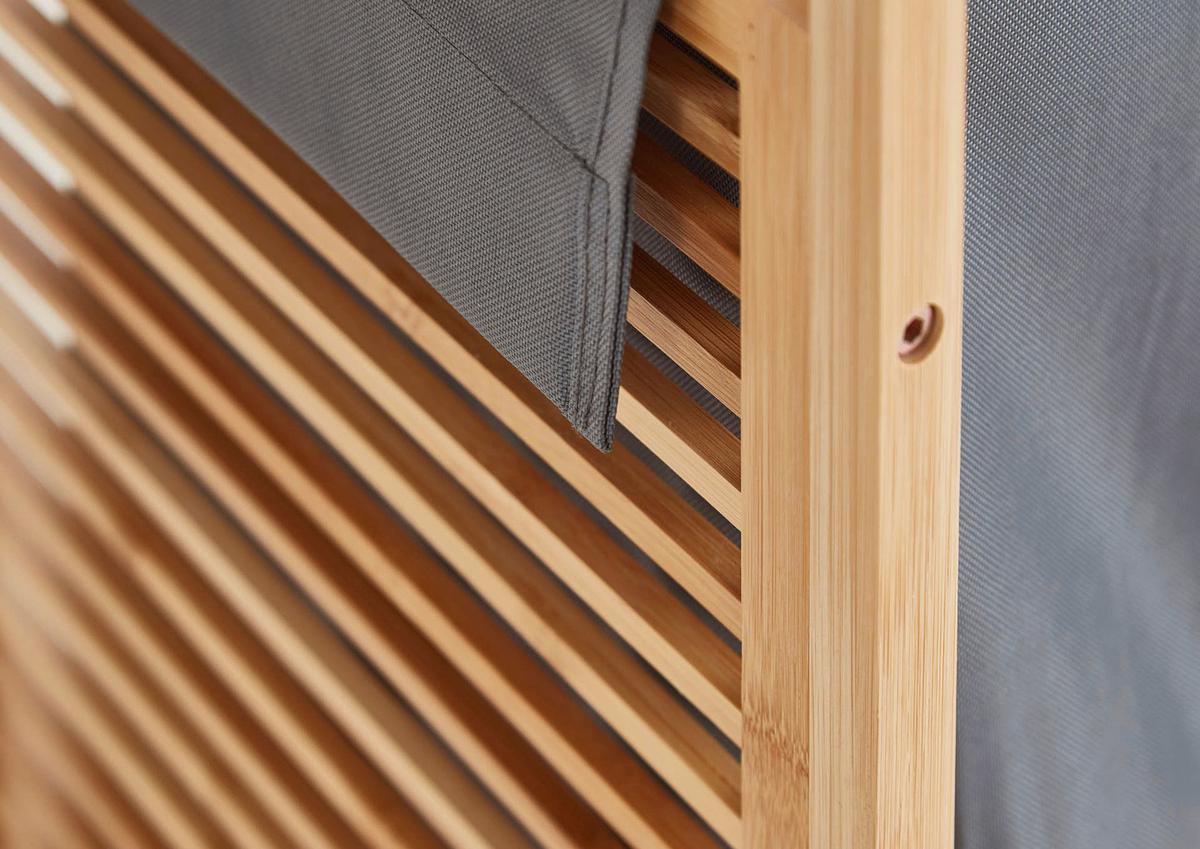 Wäschekorb Grau/Eichefarben B: 31,8 cm - Eichefarben/Grau, Design, Holzwerkstoff/Textil (31,8/75,5/60,6cm) - MID.YOU