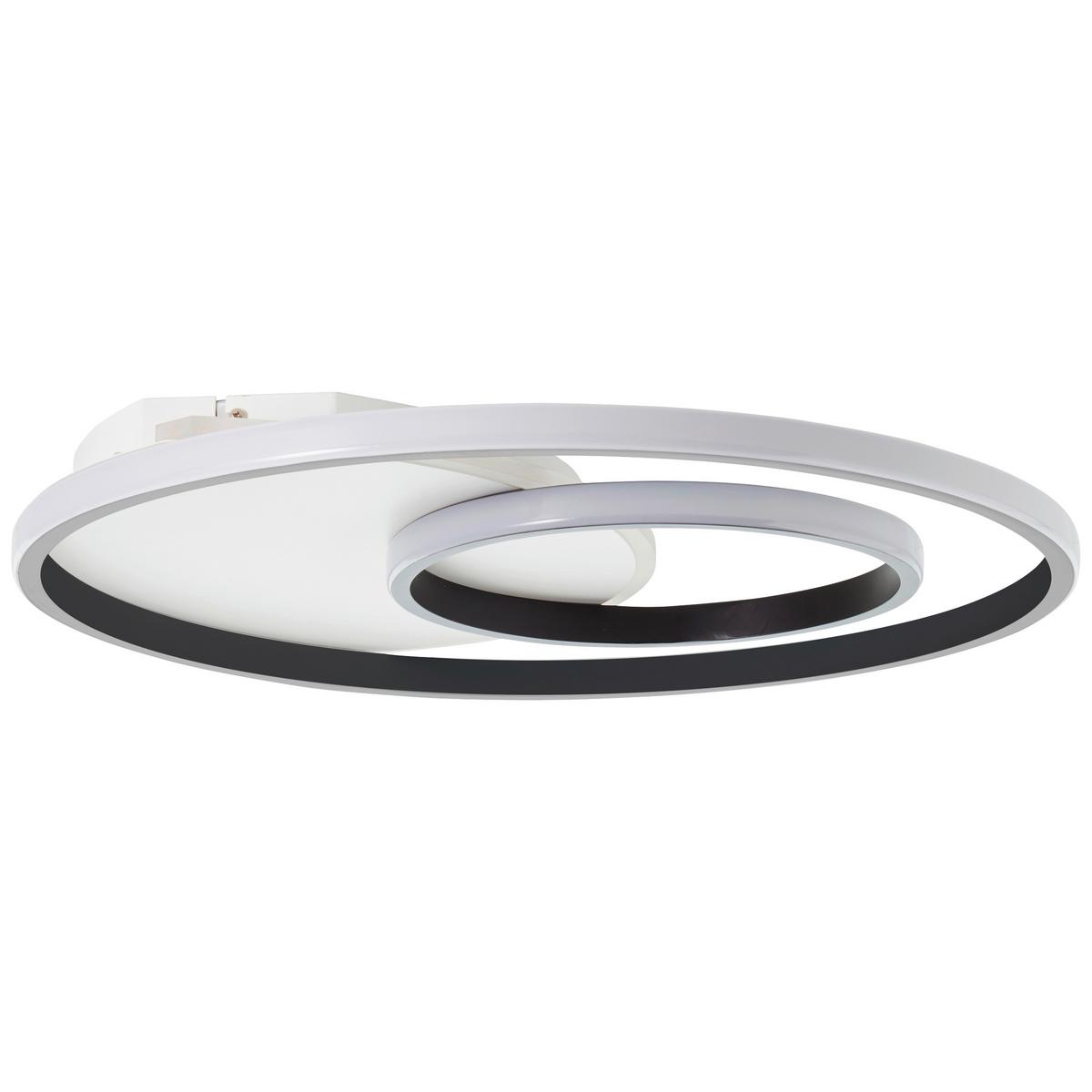 LED-Deckenleuchte Merapi Ø 50,8 cm, 1-Flammig - Schwarz/Weiß, Design, Kunststoff/Metall (50,8/5,6cm) - Brilliant