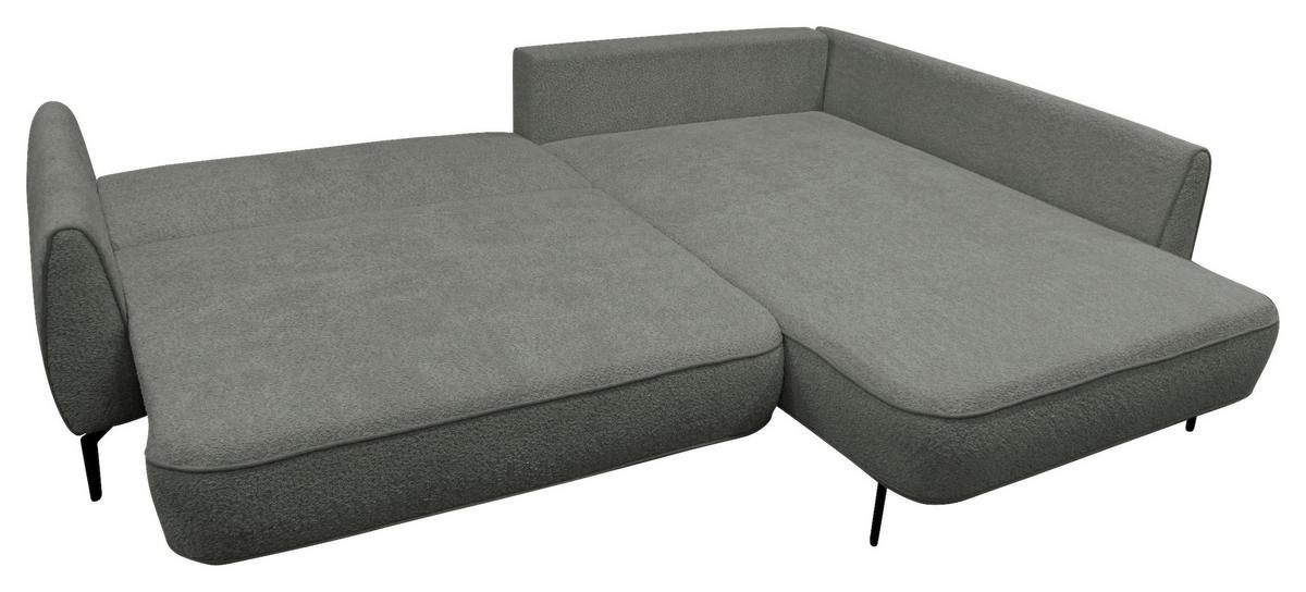 Ecksofa Abriamo Grau 273x204 Cm - Creme/Schwarz, Design, Textil (273/204cm) - MID.YOU