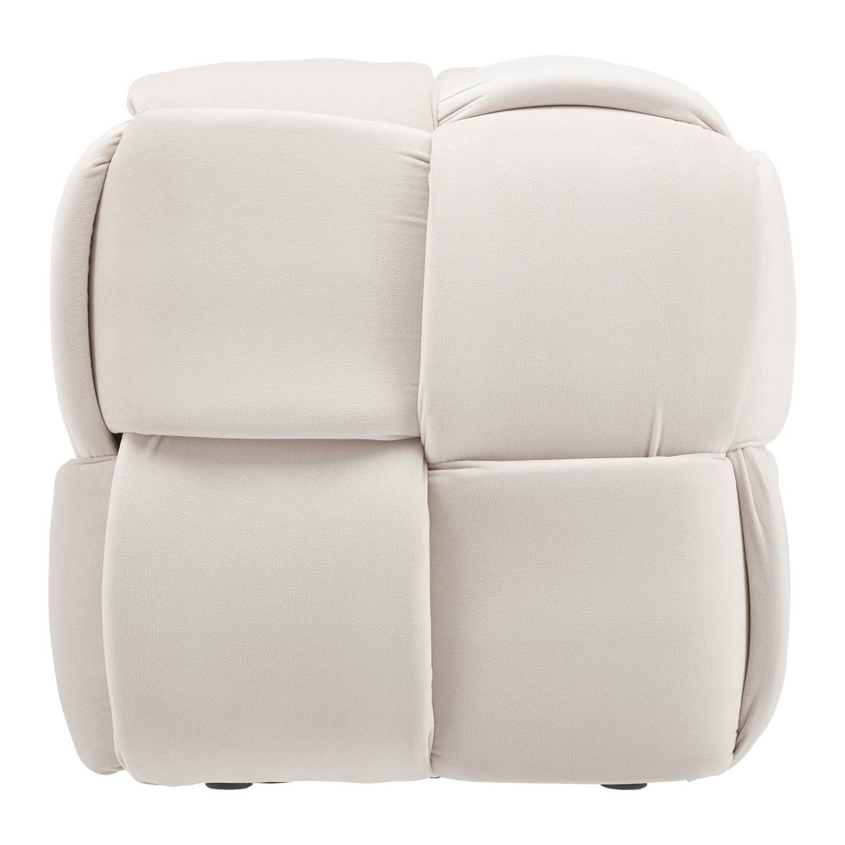 Taburet ELLA béžová zamat - čierna/béžová, Modern, drevo/textil (47/47/47cm) - Bessagi Home