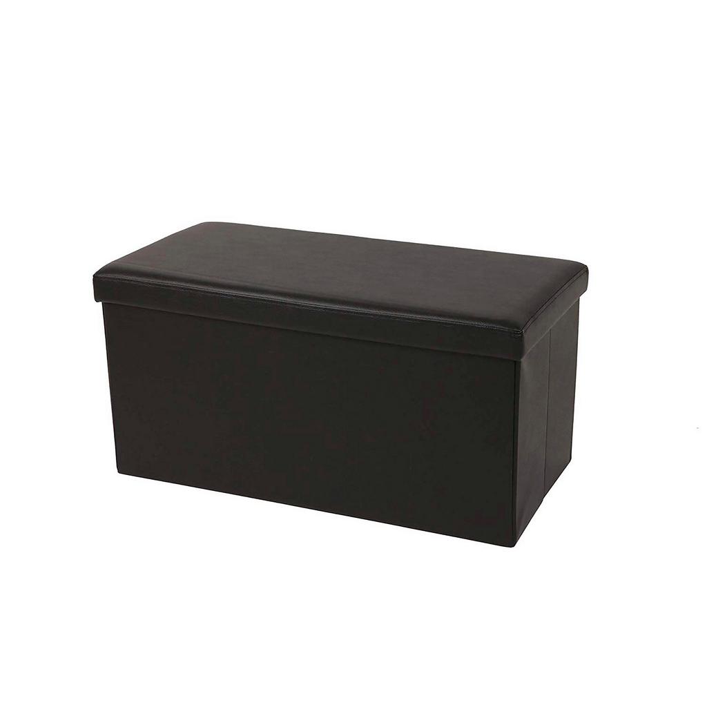 Sitztruhe Seatbox Schwarz L: 76 cm Lederlook mit Stauraum