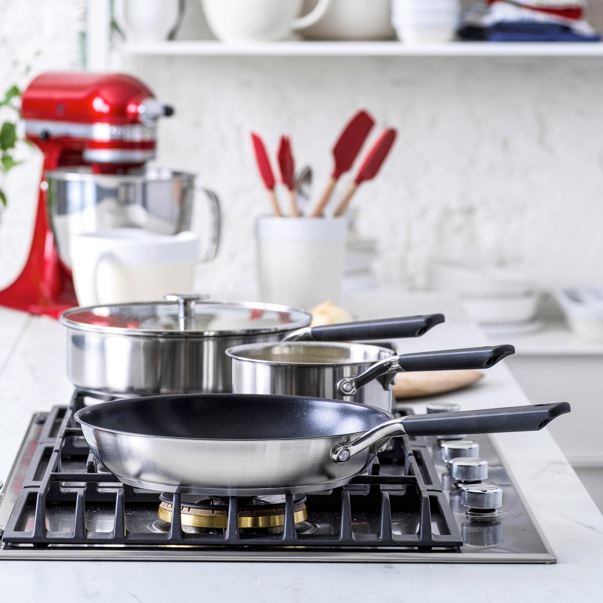 Bratpfanne Classic Stainless Silberfarben D: 30 Cm - Silberfarben, Basics, Kunststoff/Metall (30cm) - Kitchenaid