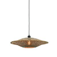 Hängeleuchte Bali H: 15 Cm 1-Flammig Höhenverstellbar - Hellbraun/Schwarz, Natur, Naturmaterialien (60/15cm) - Good & Mojo