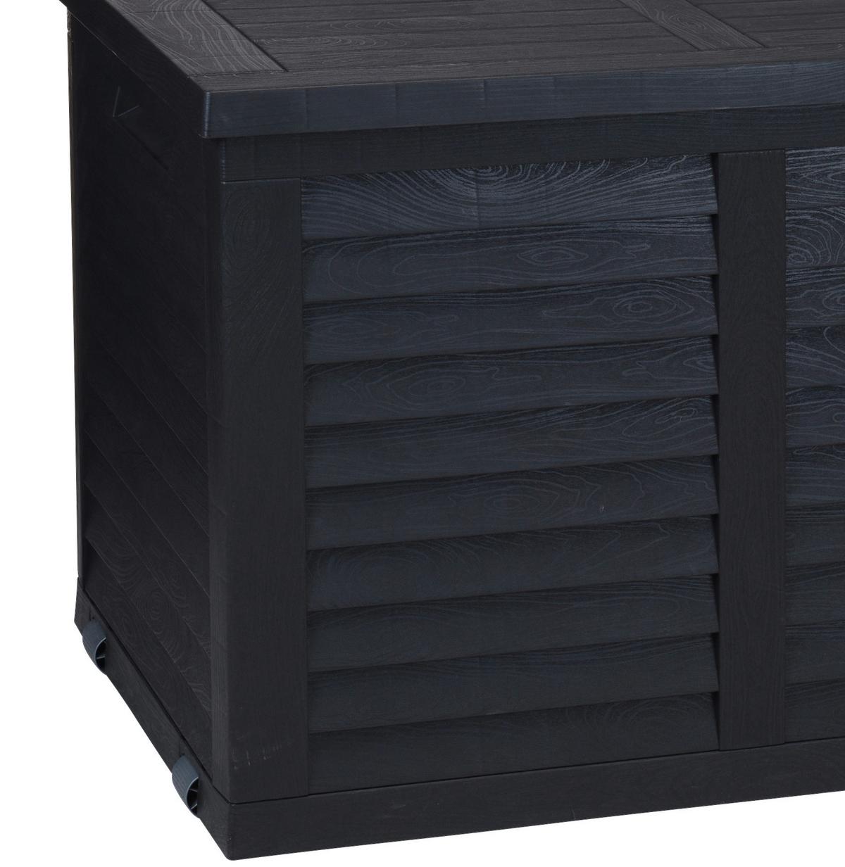 Kissenbox Hippo 120x58x52 Cm Schwarz, Kunststoff - Dunkelgrau, MODERN, Kunststoff (120/58/52cm)