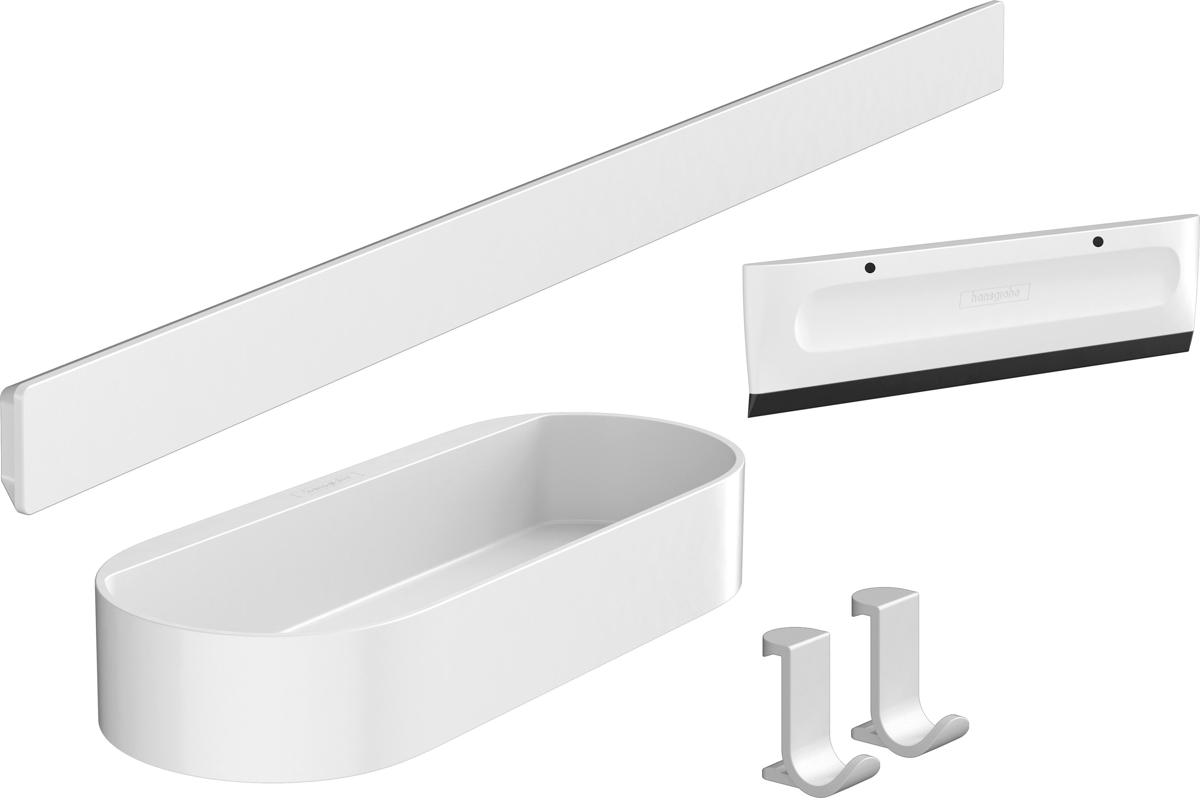 Duschablage Wallstoris MW Kunststoff B: 56,1 cm, weiß - Weiß, Basics, Kunststoff (56,1/17,1/8,4cm) - Hansgrohe