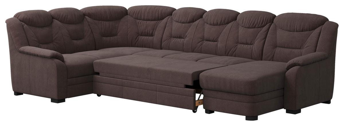 Sedacia súprava MARCUS, ľavá, hnedá ženilka - hnedá/čierna, Basics, textil/plast (211/330/162cm) - MID.YOU