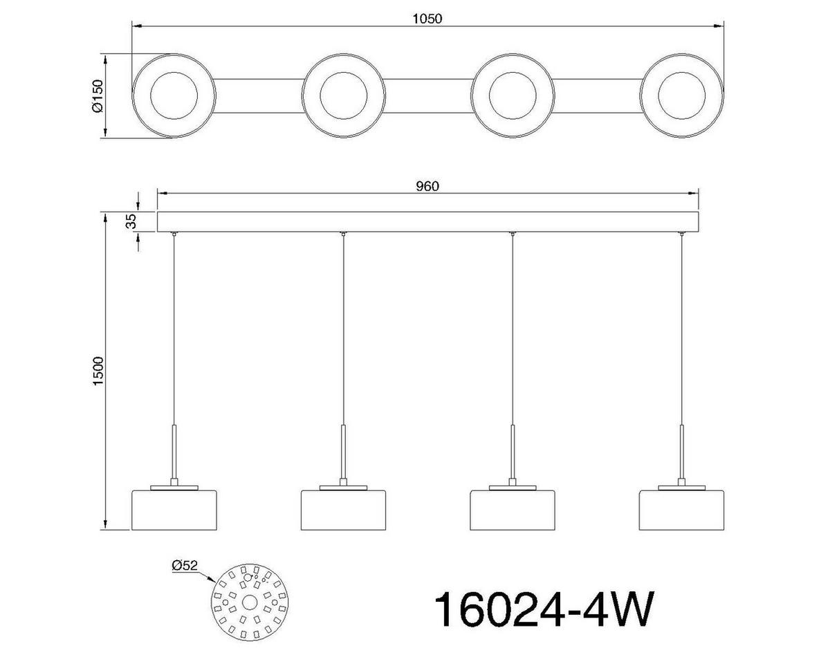 LED-Hängeleuchte Belinda Klar Opal Weiß L: 105 cm - Klar/Opal, KONVENTIONELL, Glas/Kunststoff (105/15/150cm) - Globo